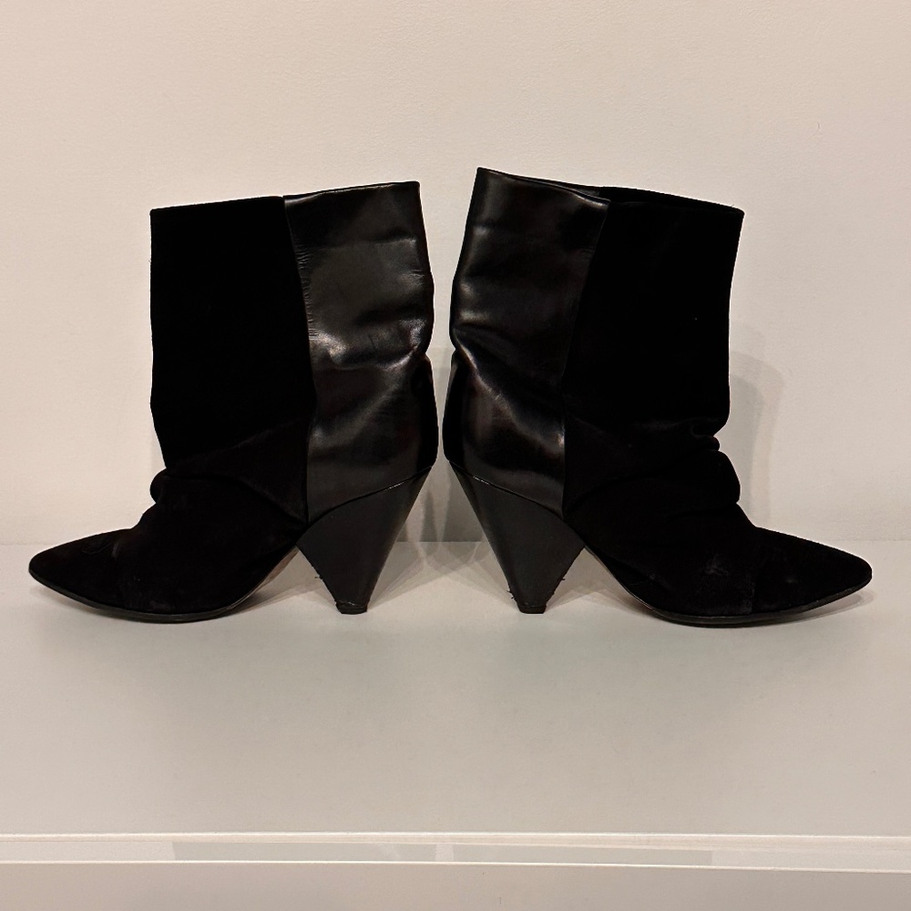 Isabel Marant Black Leather & Suede Ankle Boots